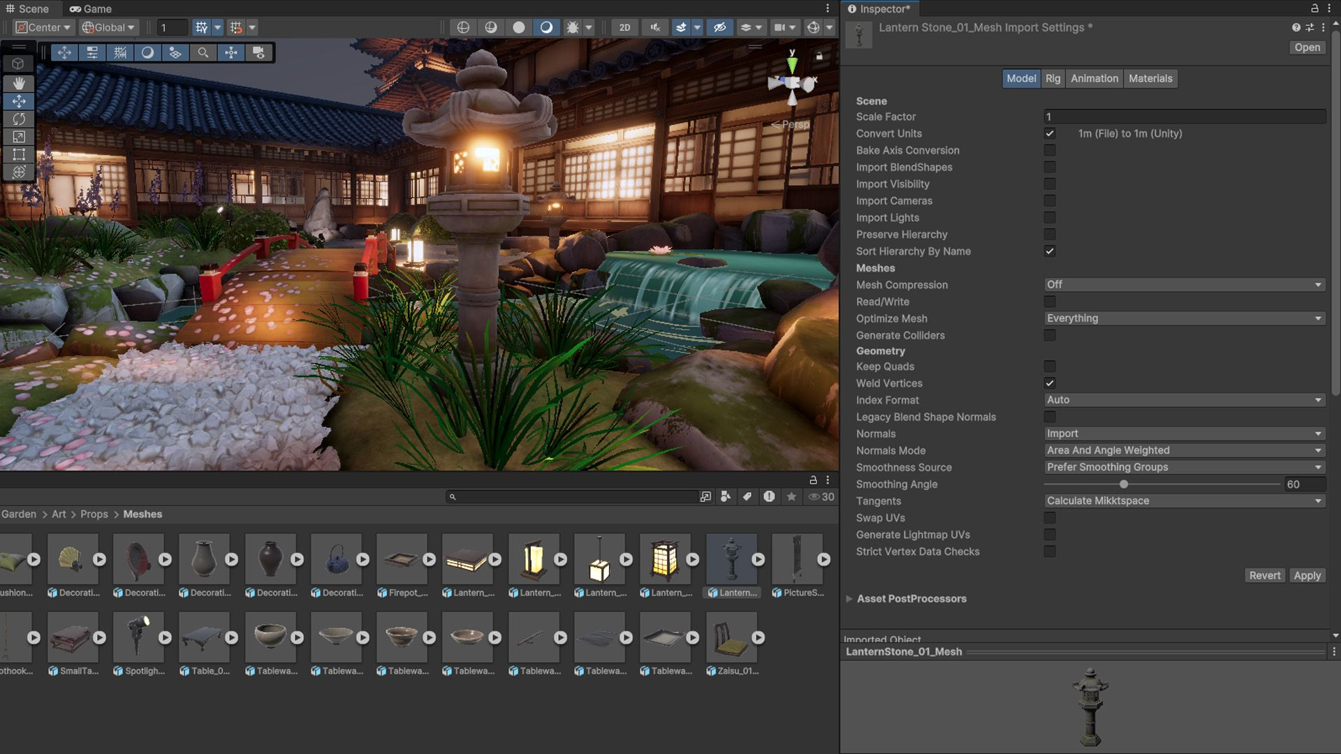 Японский сад в Unity