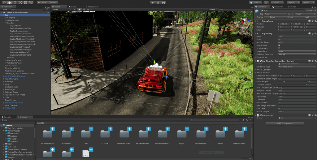 Автомобильная игра в Unity